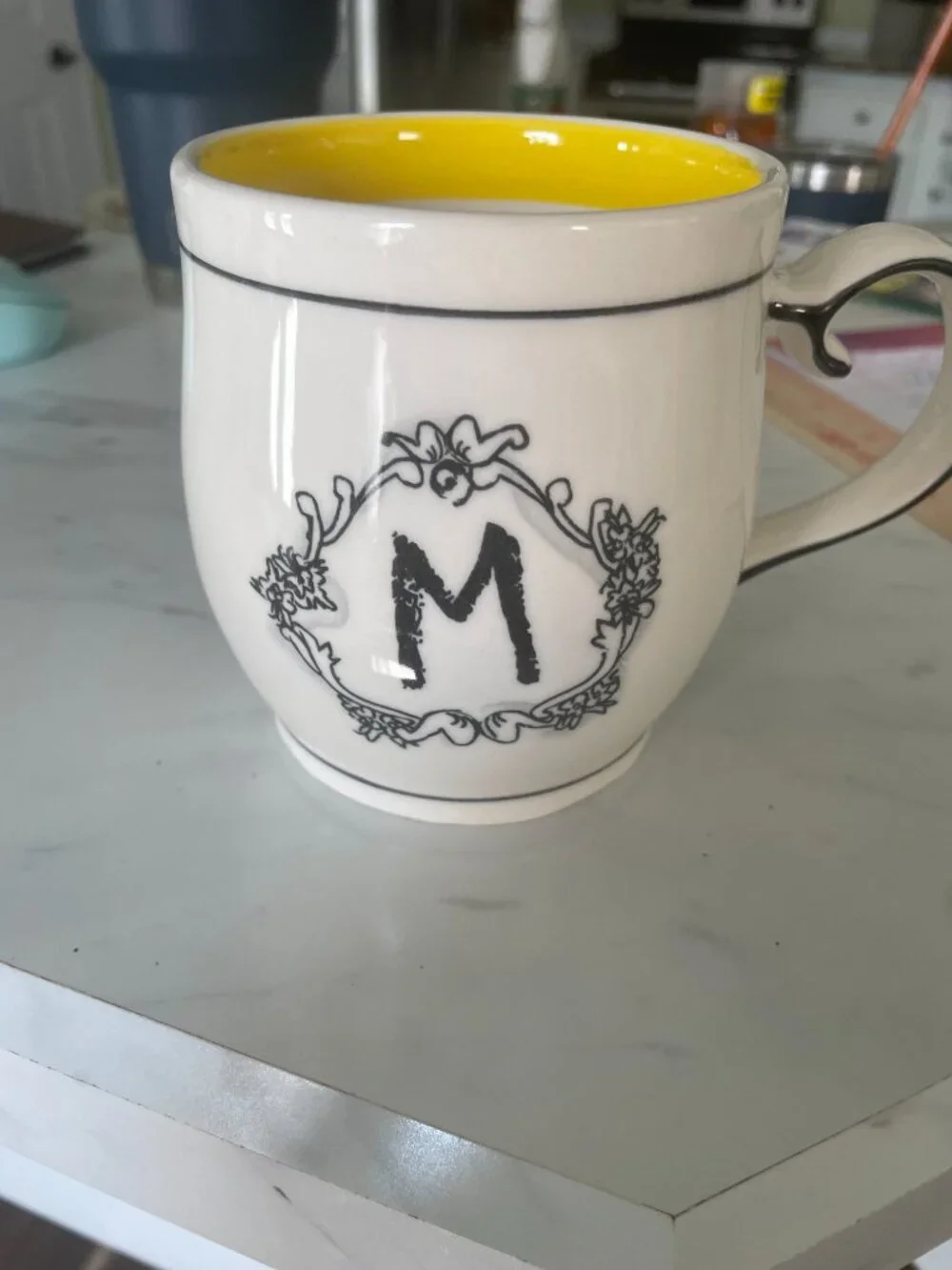 Anthropologie Katie Mandy Mug Monogram letter M